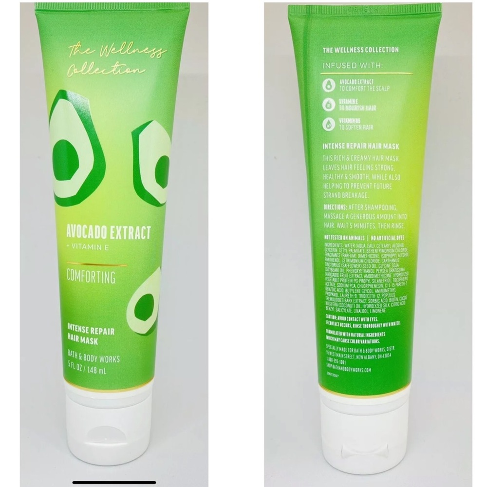1-BATH & BODY WORKS ~Avocado Extract Comforting Intense Repair Hair Mask (5 Fl)
